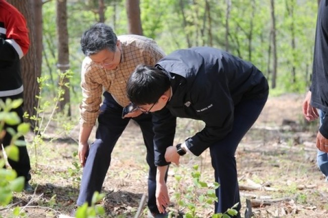 강릉 지역 대학생들과 물모이 조성 '산촉촉 운동'하는 한무영 교수